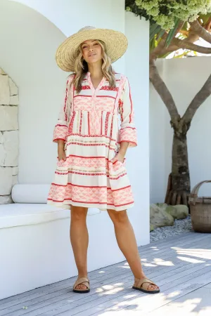 6454rp RED & PINK Dress