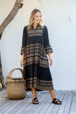 7549cb CHOCOLATE & BLACK Dress