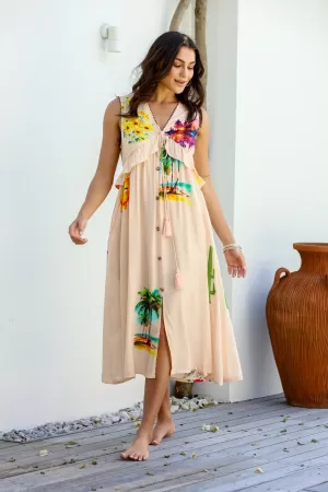 101457 Lined Embroidered Dress