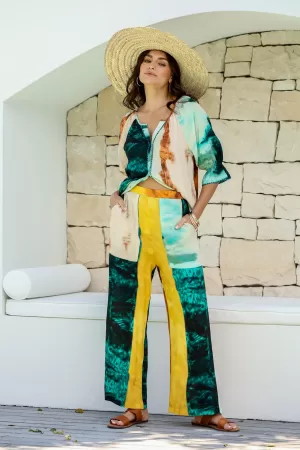 Piping Trim Pant Set